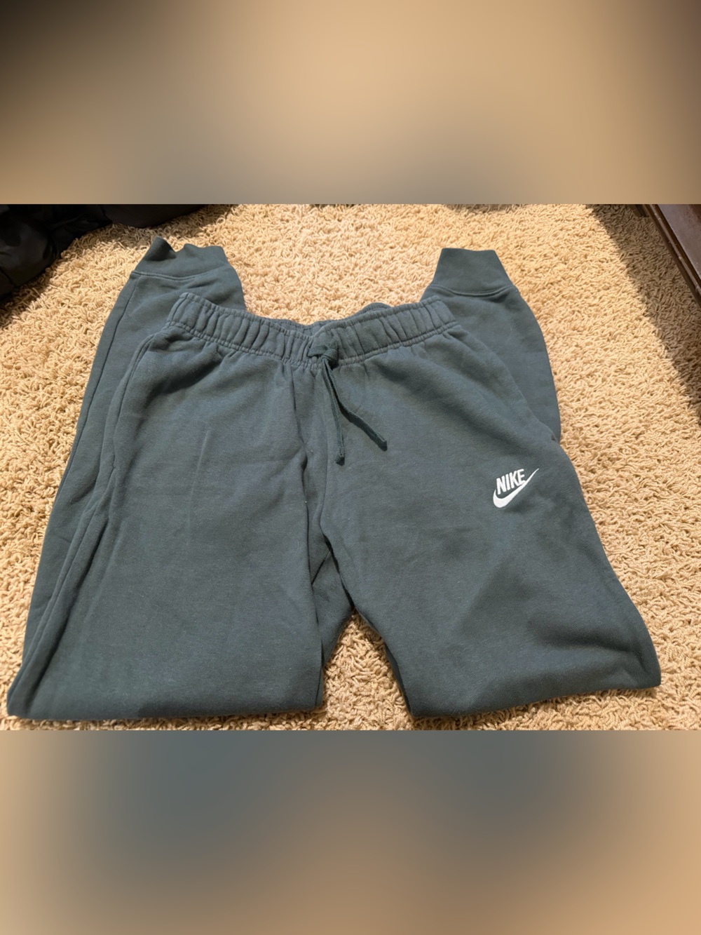 Nike Womens Green Sweatpants with White Logo